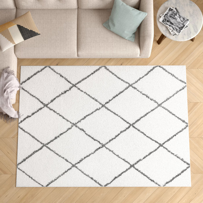 Mercury Row® Babich Geometric White/Grey Area Rug & Reviews Wayfair